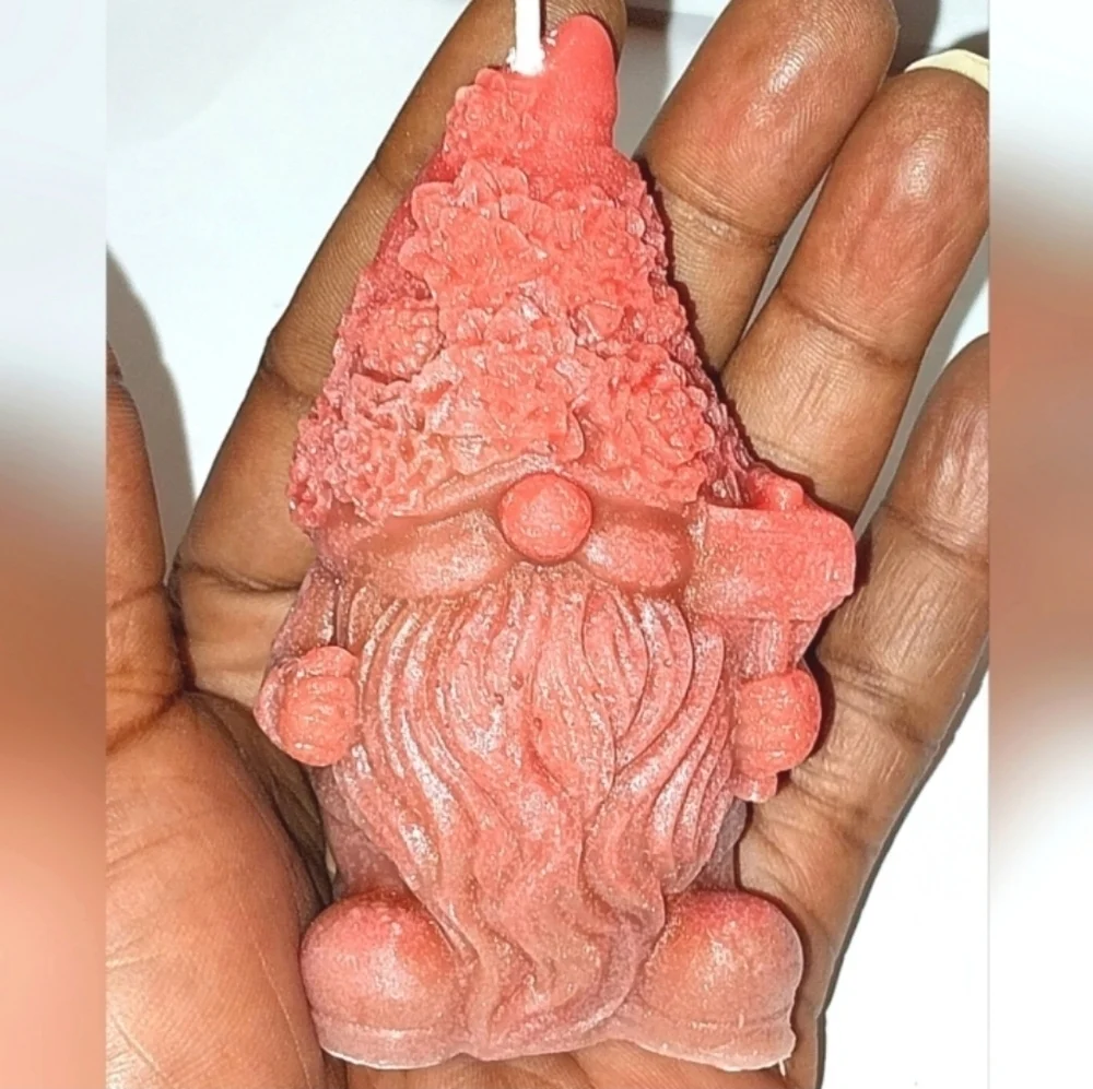 Beautiful gnome hand crafted holiday candle